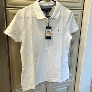 NWT Tommy Hilfiger S/P stretch white athletic shirt